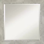 24" x 24" Dove Narrow Framed Wall Mirror Graywash - Amanti Art