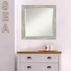 Miroir mural encadré étroit Dove, 24 x 24 po, gris délavé
