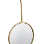 Miroir Mural Métal Moderne Doré - : Rond, Cadre en Bois, Fixations Incluses
