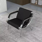 Kinsuite 1-seat Waiting Room Chairs -Airport Bank Guest Black PU Leather