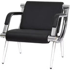 Fauteuils de salle d'attente 1 place - Similicuir noir pour aéroport, banque, visiteur