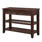 Bahut en bois massif, armoire de rangement avec 2 portes et 2 étagères, meuble de rangement pour le salon, la salle à manger, la cuisine