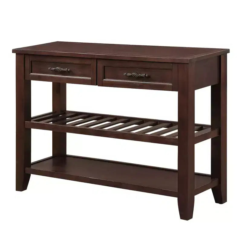 Bahut en bois massif, armoire de rangement avec 2 portes et 2 étagères, meuble de rangement pour le salon, la salle à manger, la cuisine