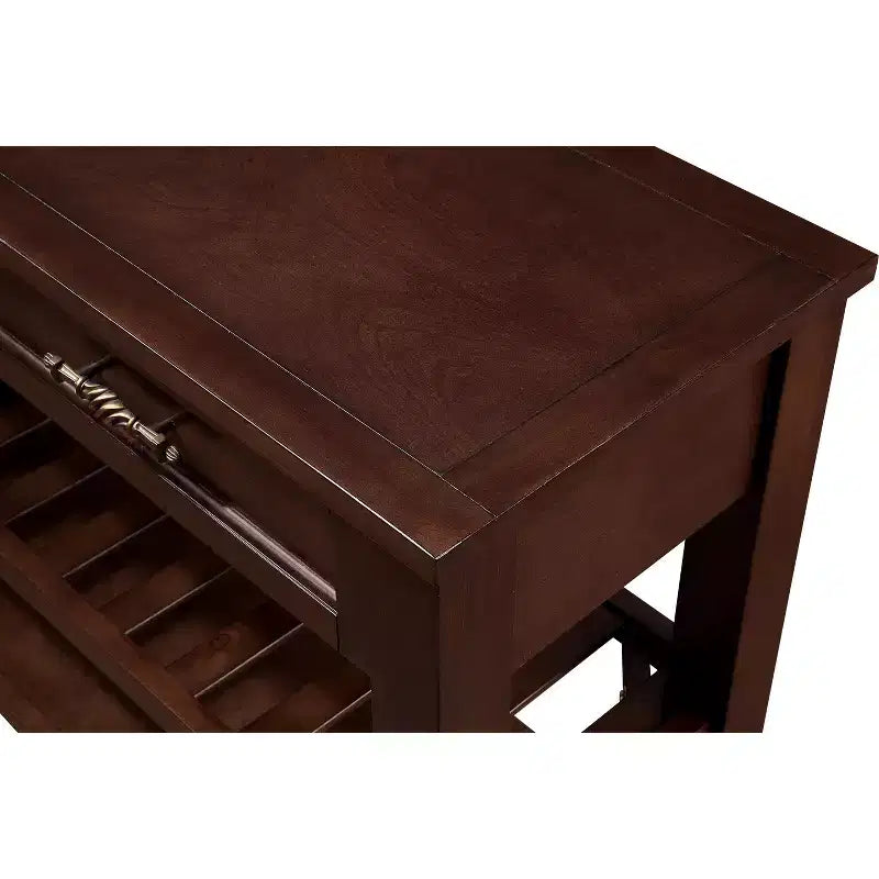 Bahut en bois massif, armoire de rangement avec 2 portes et 2 étagères, meuble de rangement pour le salon, la salle à manger, la cuisine
