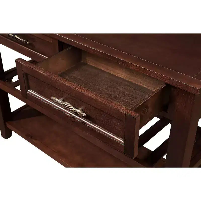 Bahut en bois massif, armoire de rangement avec 2 portes et 2 étagères, meuble de rangement pour le salon, la salle à manger, la cuisine