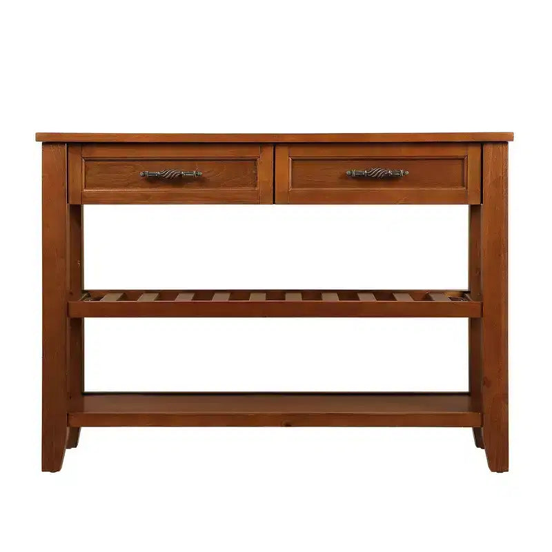 Bahut en bois massif, armoire de rangement avec 2 portes et 2 étagères, meuble de rangement pour le salon, la salle à manger, la cuisine