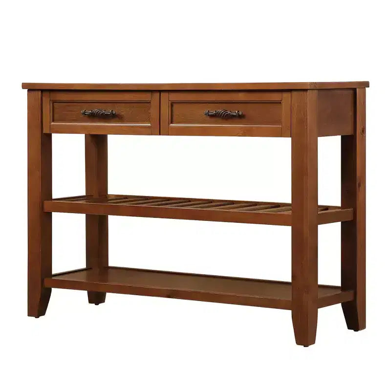 Bahut en bois massif, armoire de rangement avec 2 portes et 2 étagères, meuble de rangement pour le salon, la salle à manger, la cuisine
