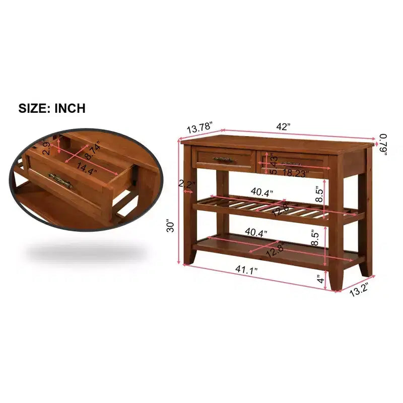 Bahut en bois massif, armoire de rangement avec 2 portes et 2 étagères, meuble de rangement pour le salon, la salle à manger, la cuisine