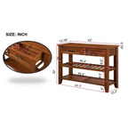 Bahut en bois massif, armoire de rangement avec 2 portes et 2 étagères, meuble de rangement pour le salon, la salle à manger, la cuisine