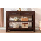 Bahut en bois massif, armoire de rangement avec 2 portes et 2 étagères, meuble de rangement pour le salon, la salle à manger, la cuisine