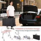 Table de manucure pliable avec aspirateur de poussière électrique, lampe LED et sac de transport, rose
