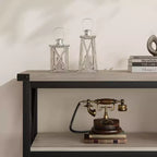 Console industrielle de 47 pouces avec 3 étagères ouvertes, longue table d'entrée et de canapé, étagère de rangement étroite pour couloir, salon, chambre à coucher