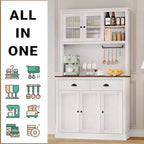 71 Armoire de cuisine haute avec support à micro-ondes pour salle à manger et cuisine