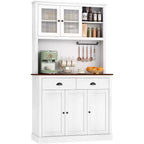 71 Armoire de cuisine haute avec support à micro-ondes pour salle à manger et cuisine