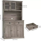 71 Armoire de cuisine haute avec support à micro-ondes pour salle à manger et cuisine