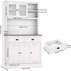 71 Armoire de cuisine haute avec support à micro-ondes pour salle à manger et cuisine