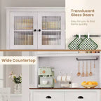 71 Armoire de cuisine haute avec support à micro-ondes pour salle à manger et cuisine