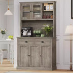 71 Tall Kitchen Pantry Storage CabinetModern Kitchen Hutch Cabinet with Microwave Stand for Dining Room Kitchen