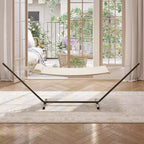 Hamac double avec support en acier peu encombrant, hamac en corde de coton 2 personnes avec oreiller et coussin rembourré, portable pour arrière-cour, patio, jardin