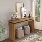 Console de ferme de 60 pouces avec plateau épais, table d'entrée avec conception à suspension double, table de couloir pour salon