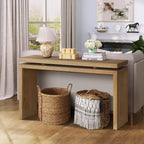 Console de ferme de 60 pouces avec plateau épais, table d'entrée avec conception à suspension double, table de couloir pour salon