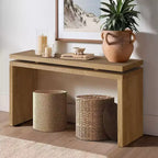Console de ferme de 60 pouces avec plateau épais, table d'entrée avec conception à suspension double, table de couloir pour salon