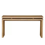 Console de ferme de 60 pouces avec plateau épais, table d'entrée avec conception à suspension double, table de couloir pour salon