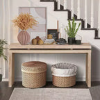 Console de ferme de 60 pouces avec plateau épais, table d'entrée avec conception à suspension double, table de couloir pour salon