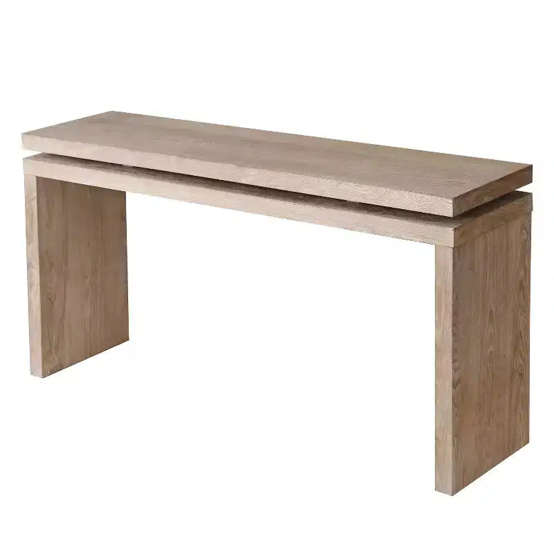 Console de ferme de 60 pouces avec plateau épais, table d'entrée avec conception à suspension double, table de couloir pour salon
