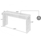 Console de ferme de 60 pouces avec plateau épais, table d'entrée avec conception à suspension double, table de couloir pour salon