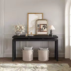 Console de ferme de 60 pouces avec plateau épais, table d'entrée avec conception à suspension double, table de couloir pour salon