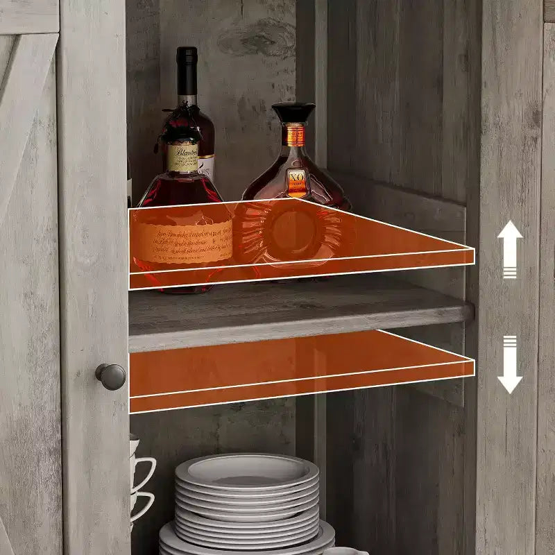 Petit buffet de ferme avec 2 portes et étagères réglables, armoires de console d'entrée d'appoint