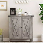 Petit buffet de ferme avec 2 portes et étagères réglables, armoires de console d'entrée d'appoint