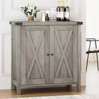 Petit buffet de ferme avec 2 portes et étagères réglables, armoires de console d'entrée d'appoint