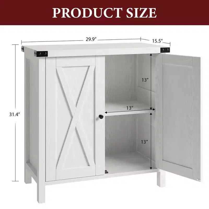 Petit buffet de ferme avec 2 portes et étagères réglables, armoires de console d'entrée d'appoint