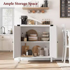 Petit buffet de ferme avec 2 portes et étagères réglables, armoires de console d'entrée d'appoint