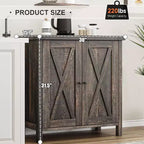 Petit buffet de ferme avec 2 portes et étagères réglables, armoires de console d'entrée d'appoint