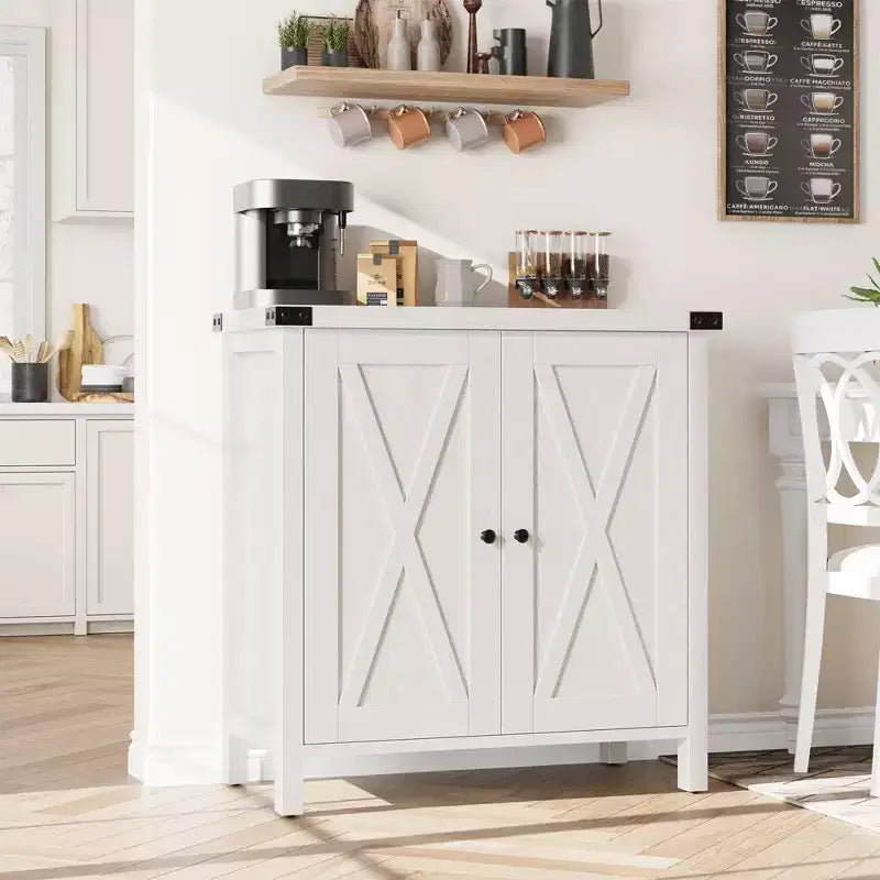 Petit buffet de ferme avec 2 portes et étagères réglables, armoires de console d'entrée d'appoint