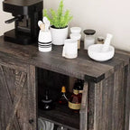 Petit buffet de ferme avec 2 portes et étagères réglables, armoires de console d'entrée d'appoint