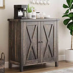 Petit buffet de ferme avec 2 portes et étagères réglables, armoires de console d'entrée d'appoint