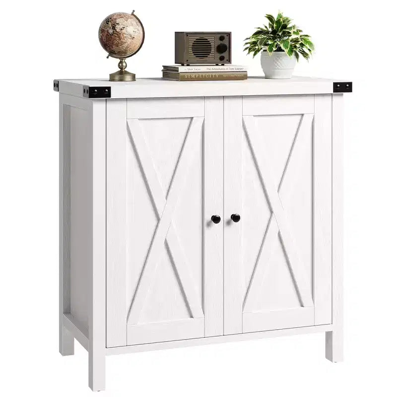 Petit buffet de ferme avec 2 portes et étagères réglables, armoires de console d'entrée d'appoint