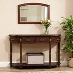 Homy Casa Rectangle Console Table with Drawers and Lower Shelf for Entryway or Living Room, Brown