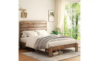Zevemomo Queen Bed Frame, Queen Size Heavy Duty Bed Frame, Platform Bed Frames with Wood Headboard & Footboard, Noise Free, No Box Spring Needed,Brown