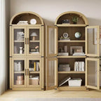Bibliothèque arquée avec portes Bibliothèque de ferme Profondeur 40,2 cm Étagères de rangement 181,4 cm de haut Vitrine en bois Bibliothèques arrondies