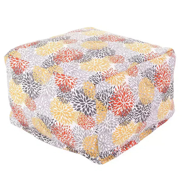 Majestic Home Goods,Ottoman Pouf Blooms Citrus