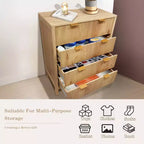 Commode à 4 tiroirs, Commode à tiroirs cannelée, Armoire à tiroirs de style campagnard, Commode haute en bois avec poignées dorées