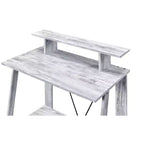 Bureau Debout Moderne de 99 cm avec Support Moniteur, Bureau d'Ordinateur avec Étagère Inférieure, Bureau pour Salon, Chambre, Bureau d'Étude