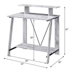 Bureau Debout Moderne de 99 cm avec Support Moniteur, Bureau d'Ordinateur avec Étagère Inférieure, Bureau pour Salon, Chambre, Bureau d'Étude