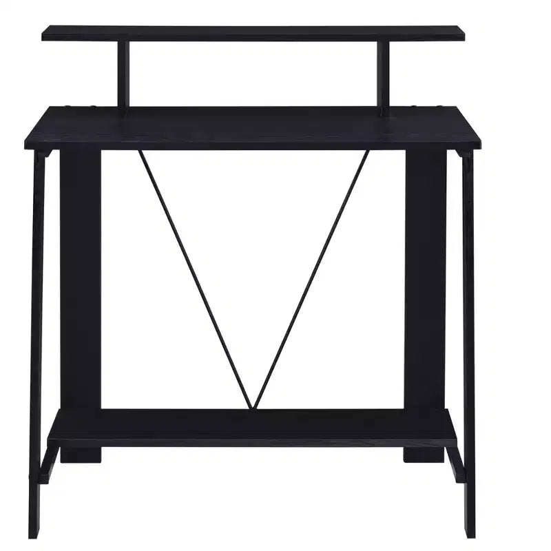 Bureau Debout Moderne de 99 cm avec Support Moniteur, Bureau d'Ordinateur avec Étagère Inférieure, Bureau pour Salon, Chambre, Bureau d'Étude