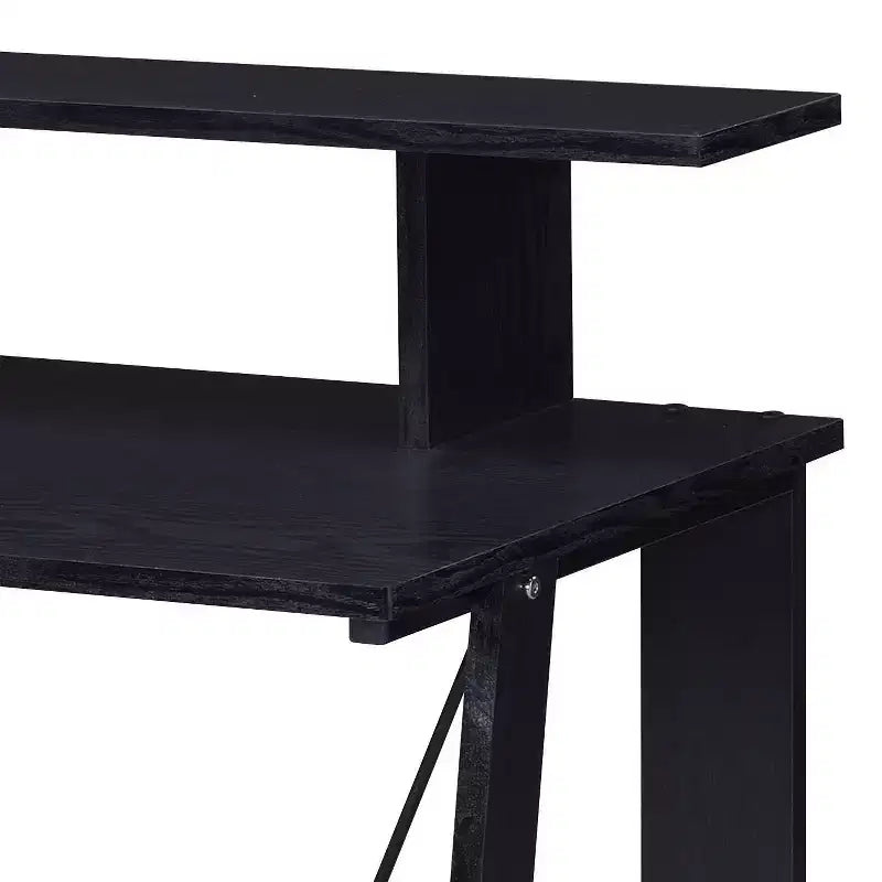 Bureau Debout Moderne de 99 cm avec Support Moniteur, Bureau d'Ordinateur avec Étagère Inférieure, Bureau pour Salon, Chambre, Bureau d'Étude